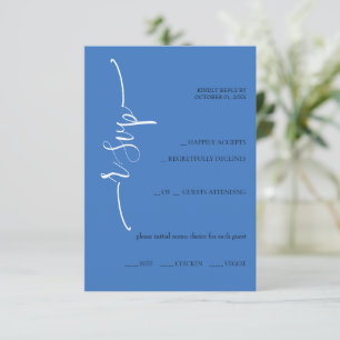 Dreamy Blue Calligraphy RSVP Card