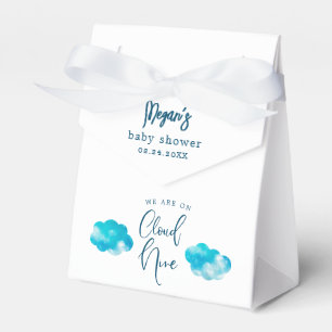 Dreamy Blue Cloud Nine Boy Baby Shower Favor Box