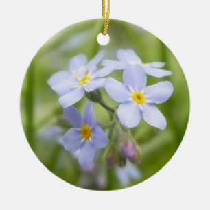 Dreamy Blue Forget Me Nots Ceramic Ornament