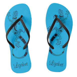 Dreamy Blue Gecko  Flip Flops