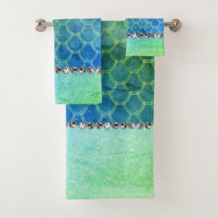 Dreamy Blue Green Mermaid Diamond Bling