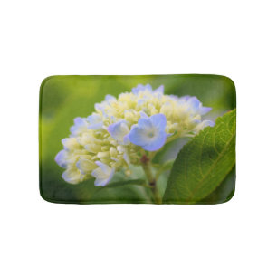Dreamy Blue Hydrangea Flower Bath Mat