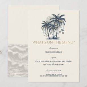 Dreamy Blue Palm Trees Wedding Menu