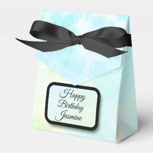 Dreamy Blue Pastel Elegant Personalized Favor Box