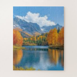 Dreamy Blue Sky and Fluffy White Clouds Acrylic Pa Jigsaw Puzzle