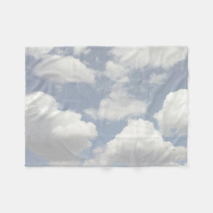 Dreamy Blue Sky with Puffy White Clouds Fleece Blanket