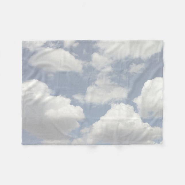 Dreamy Blue Sky with Puffy White Clouds Fleece Blanket (Front (Horizontal))