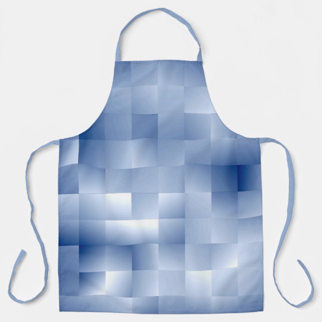 Dreamy Blue Tones in a Square Pattern Apron (Front)