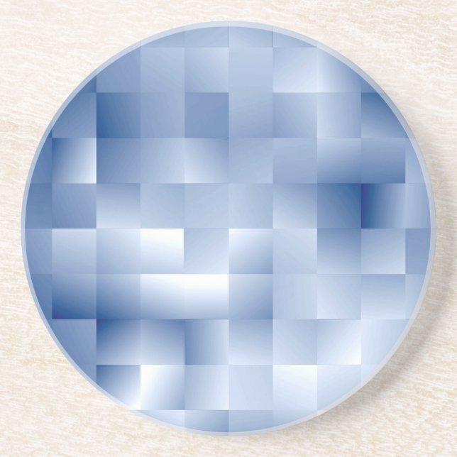 Dreamy Blue Tones in a Square Pattern Coaster (Front)