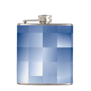 Dreamy Blue Tones in a Square Pattern Hip Flask