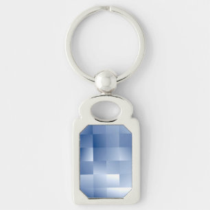 Dreamy Blue Tones in a Square Pattern Keychain