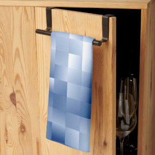 Dreamy Blue Tones in a Square Pattern Kitchen Towel