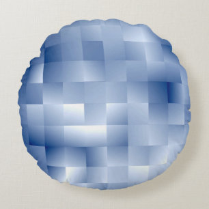 Dreamy Blue Tones in a Square Pattern Round Pillow