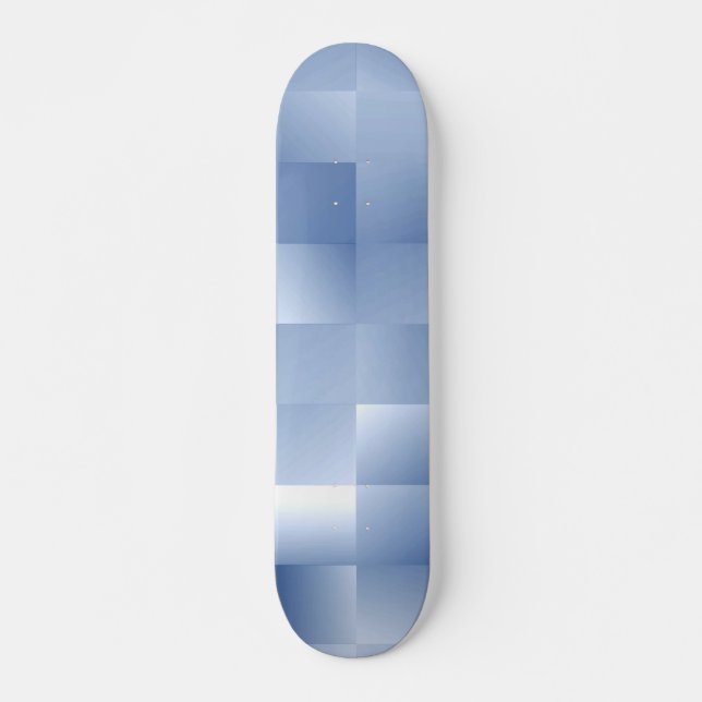 Dreamy Blue Tones in a Square Pattern Skateboard (Front)