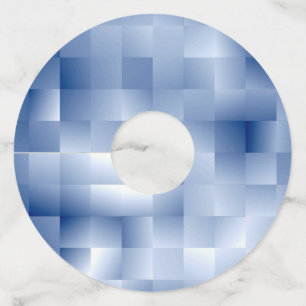 Dreamy Blue Tones in a Square Pattern Wine Glass Tag