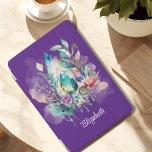 Dreamy Boho Crystals Dreamcatcher iPad Mini Cover<br><div class="desc">This dreamy boho iPad cover features a large tear-shaped crystal with a beautiful blend of aquamarine and turquoise colours. Delicate foliage, hanging crystals and a dream catcher safeguard your iPad with a touch of magic. Personalized with your name, this enchanting cover lets you carry a touch of nature with you...</div>
