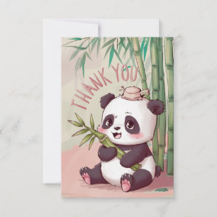 Dreamy Boho Panda Thank You Card