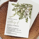 Dreamy Boho Watercolor Winter Wedding Invitation<br><div class="desc">Dreamy boho watercolor design,  featuring an arrangement of green and white winter foliage,  string lights and a modern wedding invitation template. The ont styles and text colours can be changed by clicking on the customize further link after personalizing.</div>
