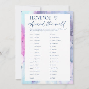 Dreamy Bridal Shower I Love You Matching Game Card
