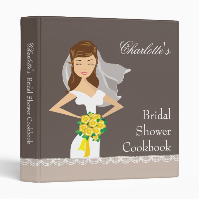 Dreamy Bride Bridal Shower Cookbook Recipe Binder (Front/Spine)