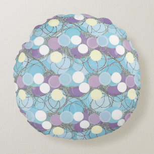 Dreamy Bubble Clouds Round Pouf Pillow