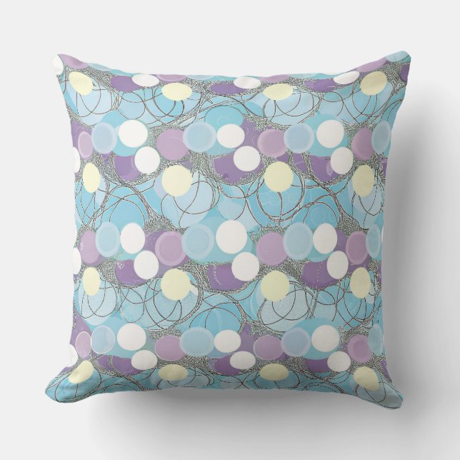 Dreamy Bubble Clouds Throw Pillow (Front)