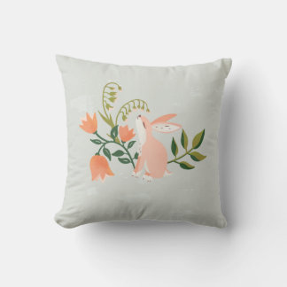 "Dreamy Bunny" Cute, Colourful & Fun Rabbit Art Throw Pillow