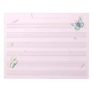 Dreamy Butterflies Music Manuscript Paper Musician Notepad