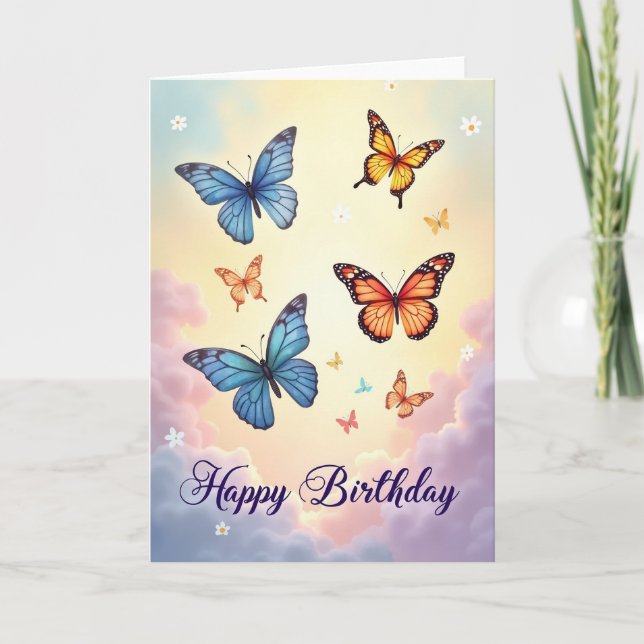 Dreamy Butterfly Birthday Card (Front)