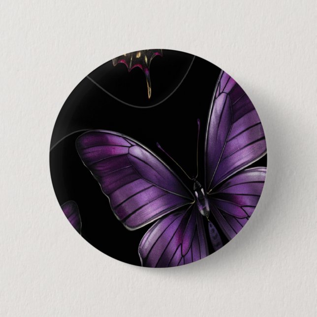 Dreamy Butterfly Pattern 2 Inch Round Button (Front)