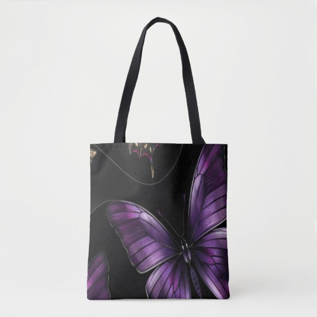 Dreamy Butterfly Pattern Tote Bag (Front)