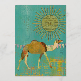 Dreamy Camel Baby Shower Sunshine Teal Invitation