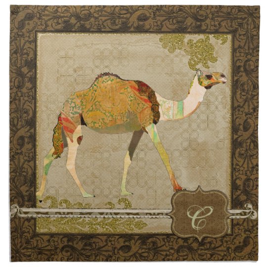 Dreamy Camel Monogram Napkin