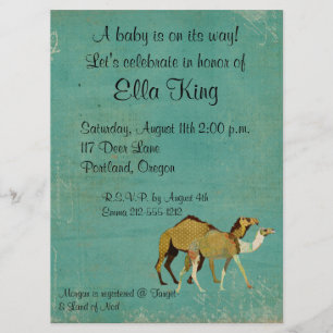 Dreamy Camels Baby Invitation