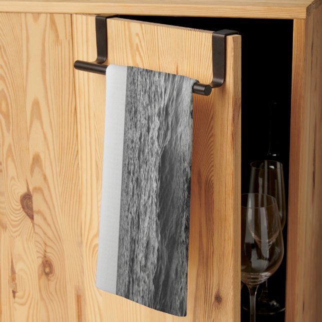 Dreamy Capri Ocean Sunset View 2 -BW Kitchen Towel (Thirds Fold)