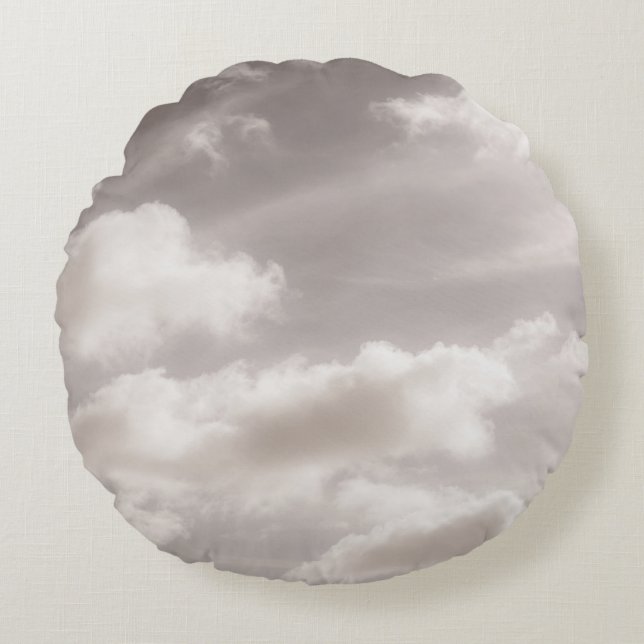 Dreamy Caribbean Clouds 11 Round Pillow (Front)