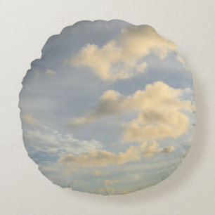 Dreamy Caribbean Clouds 2 Round Pillow