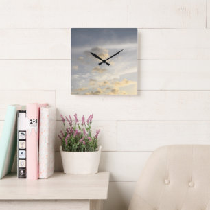 Dreamy Caribbean Clouds 6 Square Wall Clock