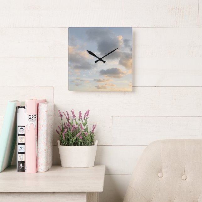 Dreamy Caribbean Clouds 9 Square Wall Clock (Reading Room)