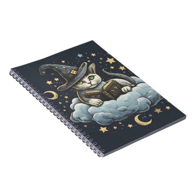Dreamy Cat Wizard  Notebook (Right Side)