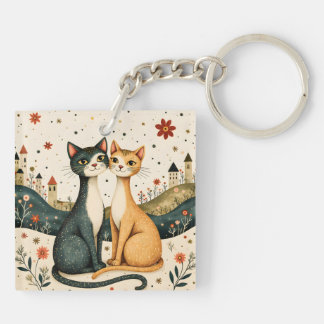 Dreamy Cats Keychain