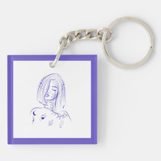Dreamy Celestial Feminine Keychain