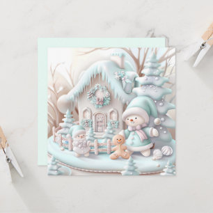 Dreamy Christmas Gingerbread House Greeting Card