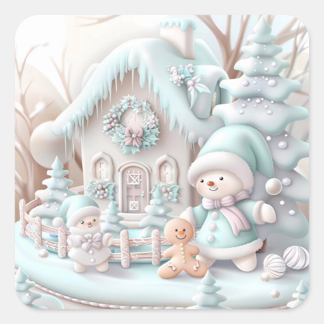 Dreamy Christmas Gingerbread House Sticker (Front)
