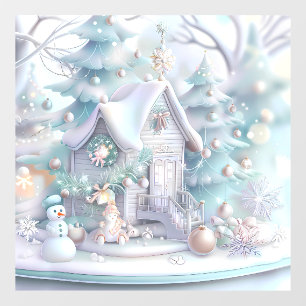 Dreamy Christmas Gingerbread House Window Cling