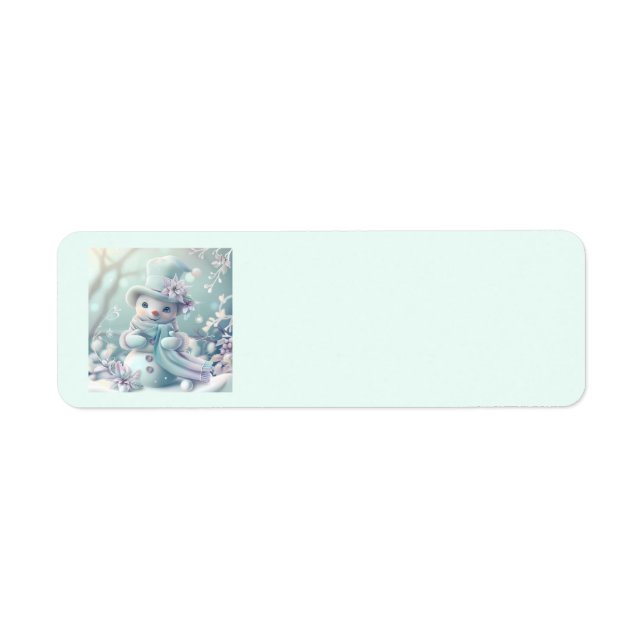 Dreamy Christmas Snowman Address Labels (Front)