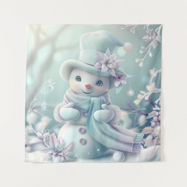 Dreamy Christmas Snowman Tapestry (Front)