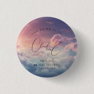 Dreamy Cloud 9 bridal 1 Inch Round Button