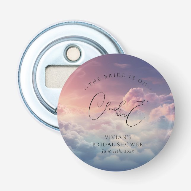 Dreamy Cloud 9 bridal Bottle Opener (Front)