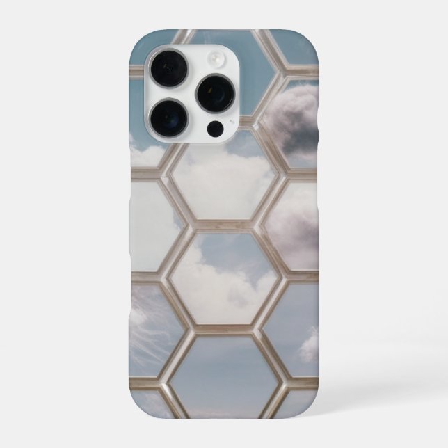 Dreamy Cloud Hexagon Pattern – iPhone 16 Pro Case (Back)